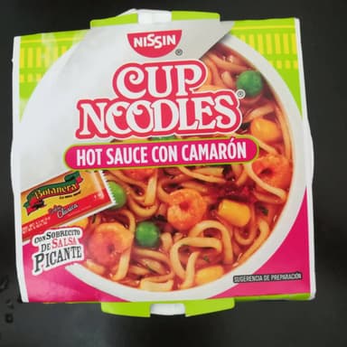 2 Sopa Nissin Hot Sauce con Camarón, 1 Refresco