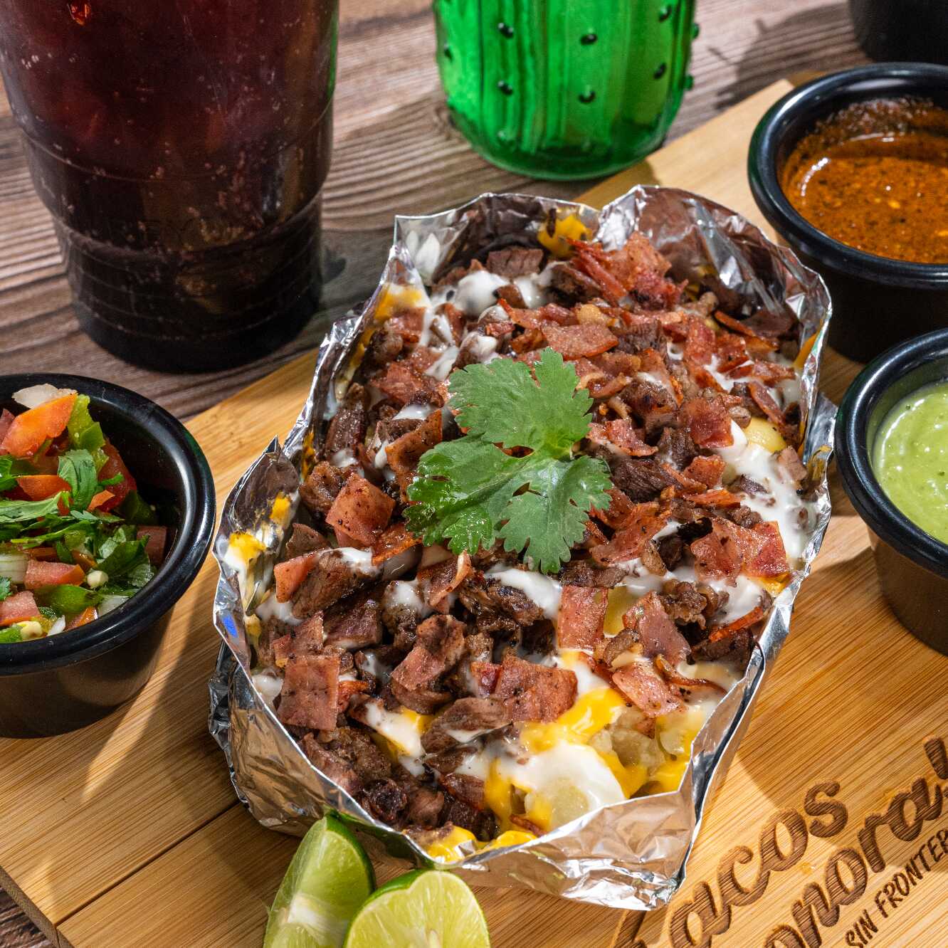Papa Asada con Carne