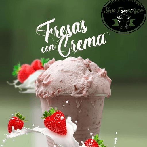 Nieve de Leche Fresa con Crema