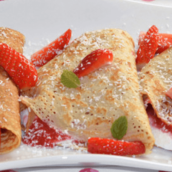 Crepa de Fresa y Queso Crema 3 pzas.