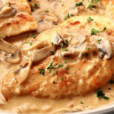 Pechuga en Salsa de Champiñones