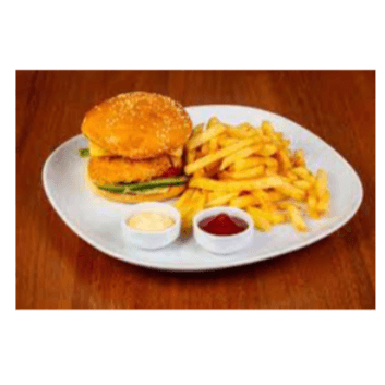 Hamburguesa de Pollo con Papas