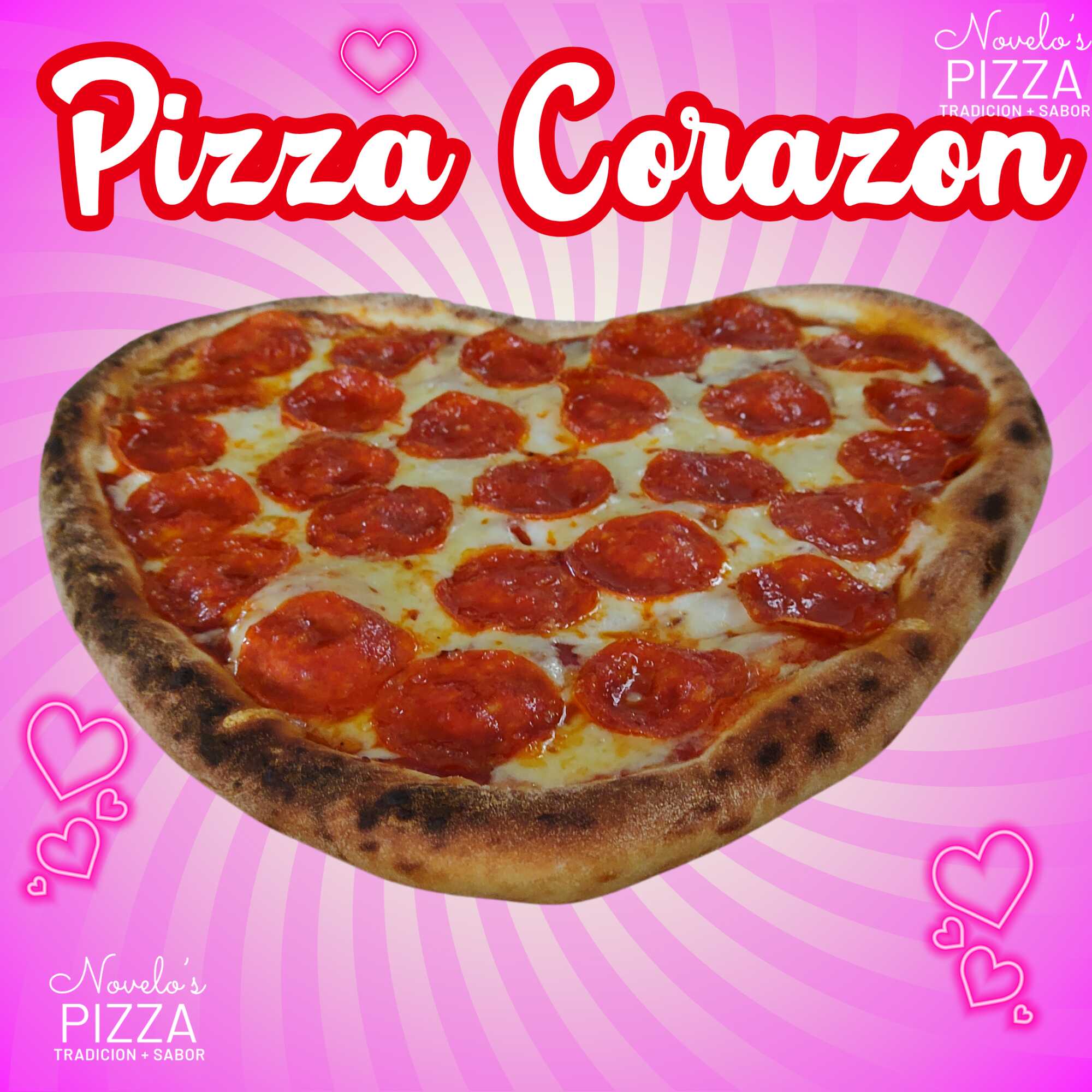 Pizza en Forma de Corazón Peperoni