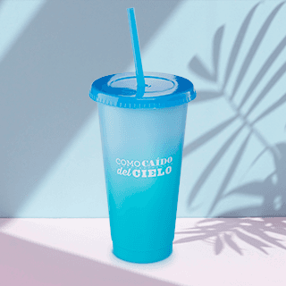 Vaso cambio de color azul