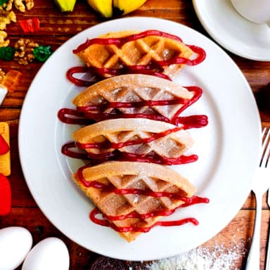 Waffle con Mermelada de Fresa