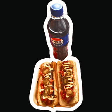 2 Hot-dog Sencillos + 1 Pepsi 400 ML