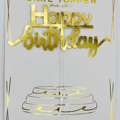 Topper Happy Birthday Dorado