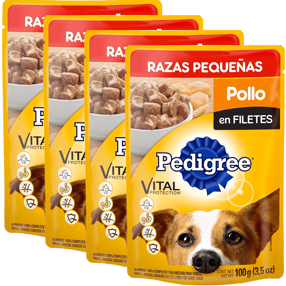 4 ALIMENTO P/PERRO POUCH POLLO 100 GR