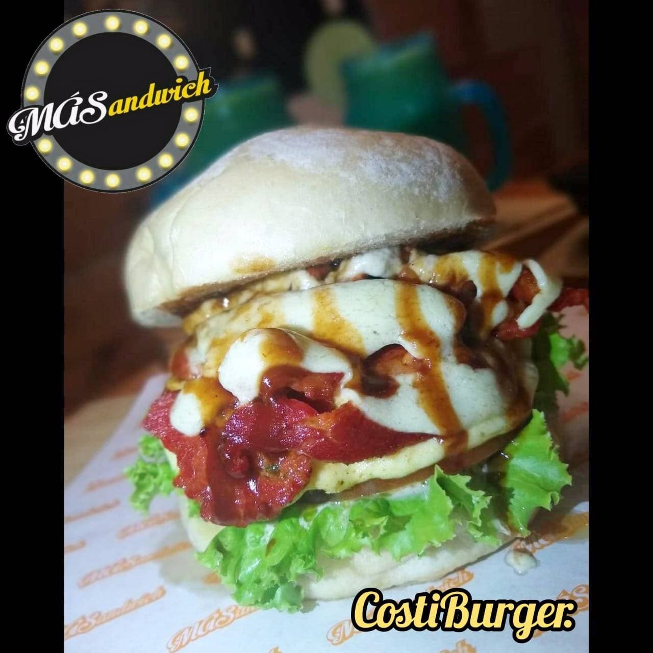 Hamburguesa Costi Burger + papas Doble porción