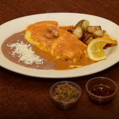 Omelette de Camaron con Rajas