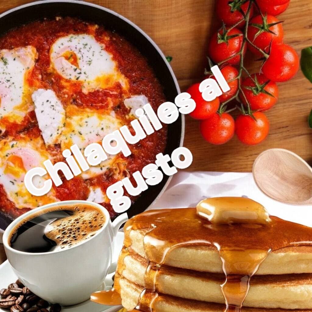 Chilaquiles Combo + 2 hotcakes + cafe