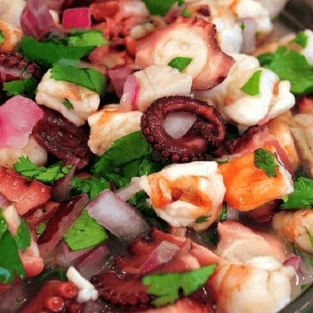 Ceviche de Camarón con Pulpo
