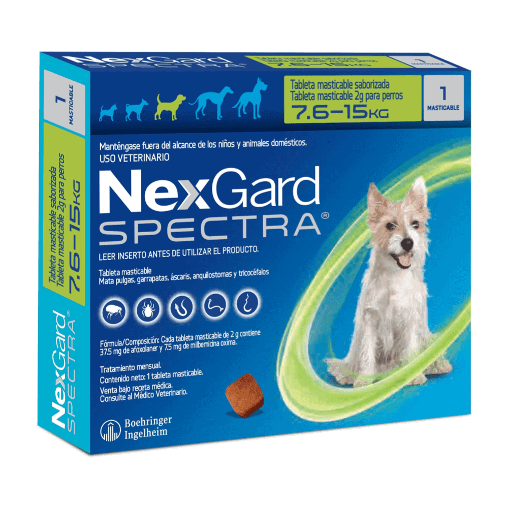 Nexgard Spectra 7.6-15 Kg (Verde) 1 Masticable
