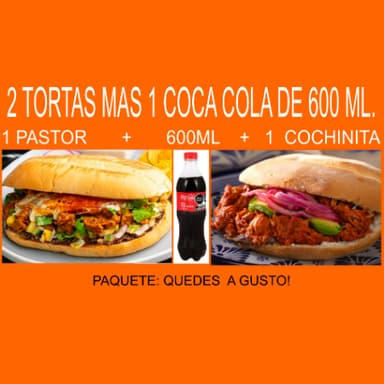 2 Tortas + 1 Coca Cola 600 Ml.