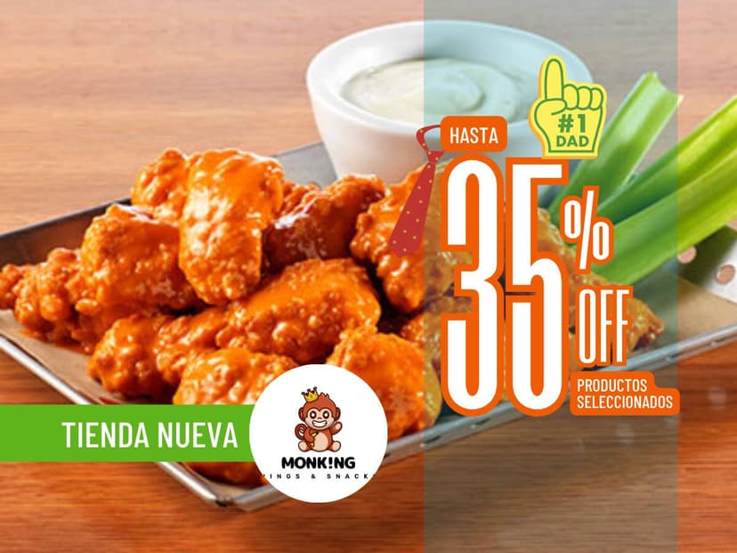 Monking Wings (Alitas, Boneless & Snacks)