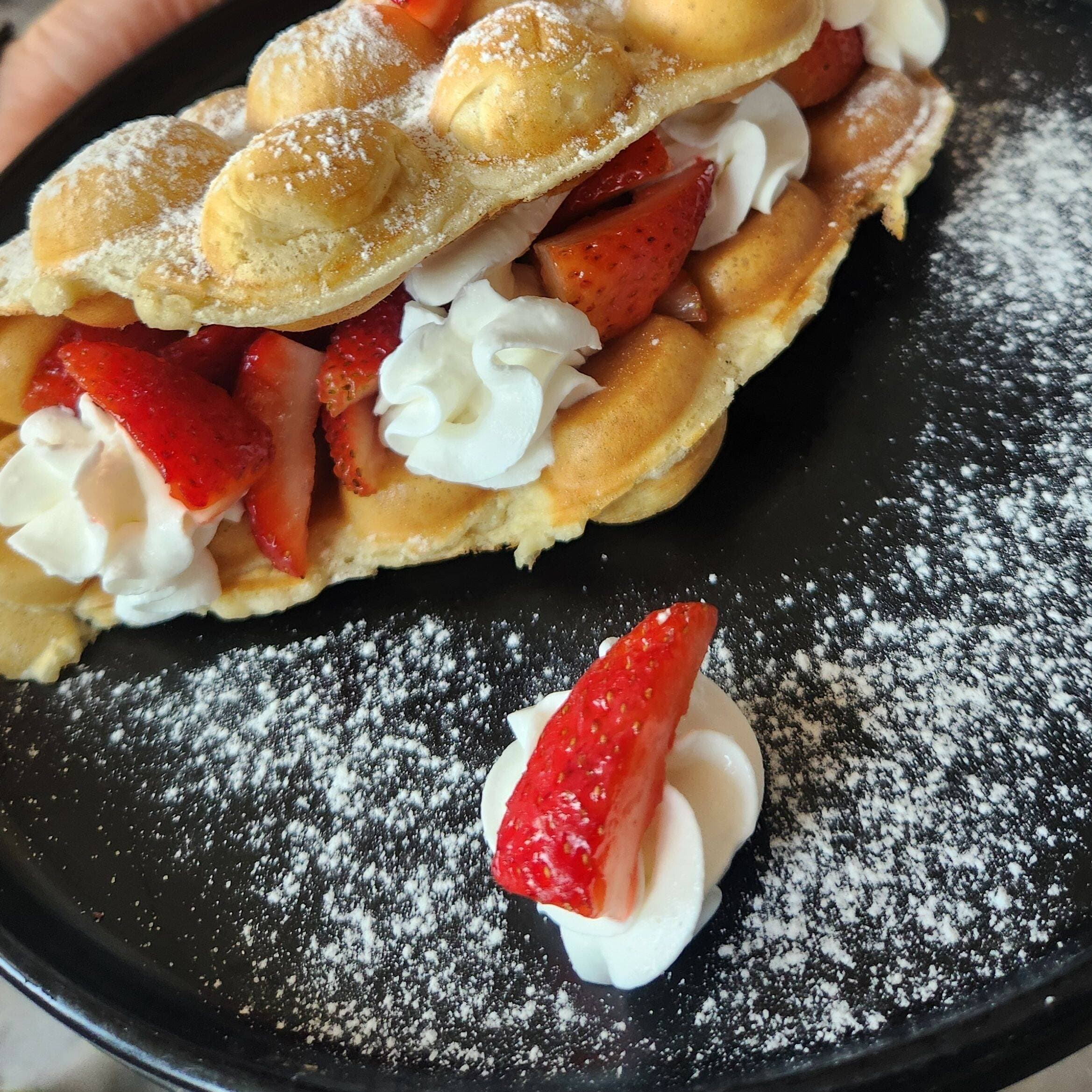 Waffle Fresas con crema