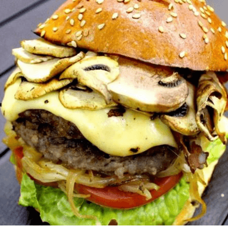 HAMBURGUESA CHAMPIÑON Y QUESO