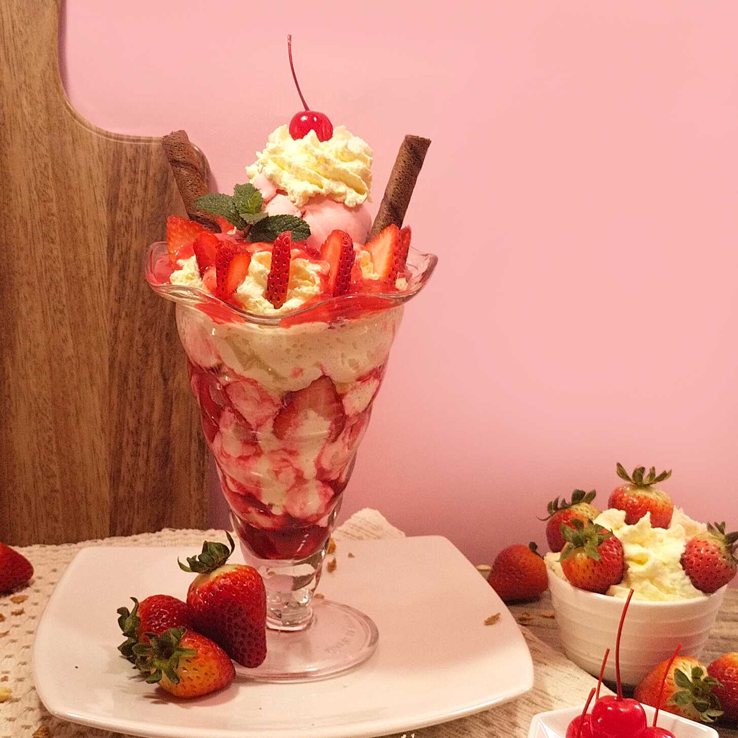 Fortuna de fresas con crema.