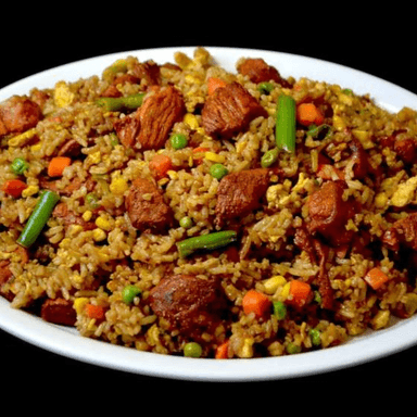 Arroz Frito Pollo y Camarón Medio