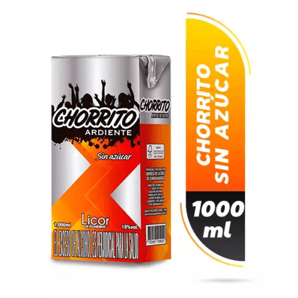 Aguardiente Chorrito sin azucar 1 litro Cartón