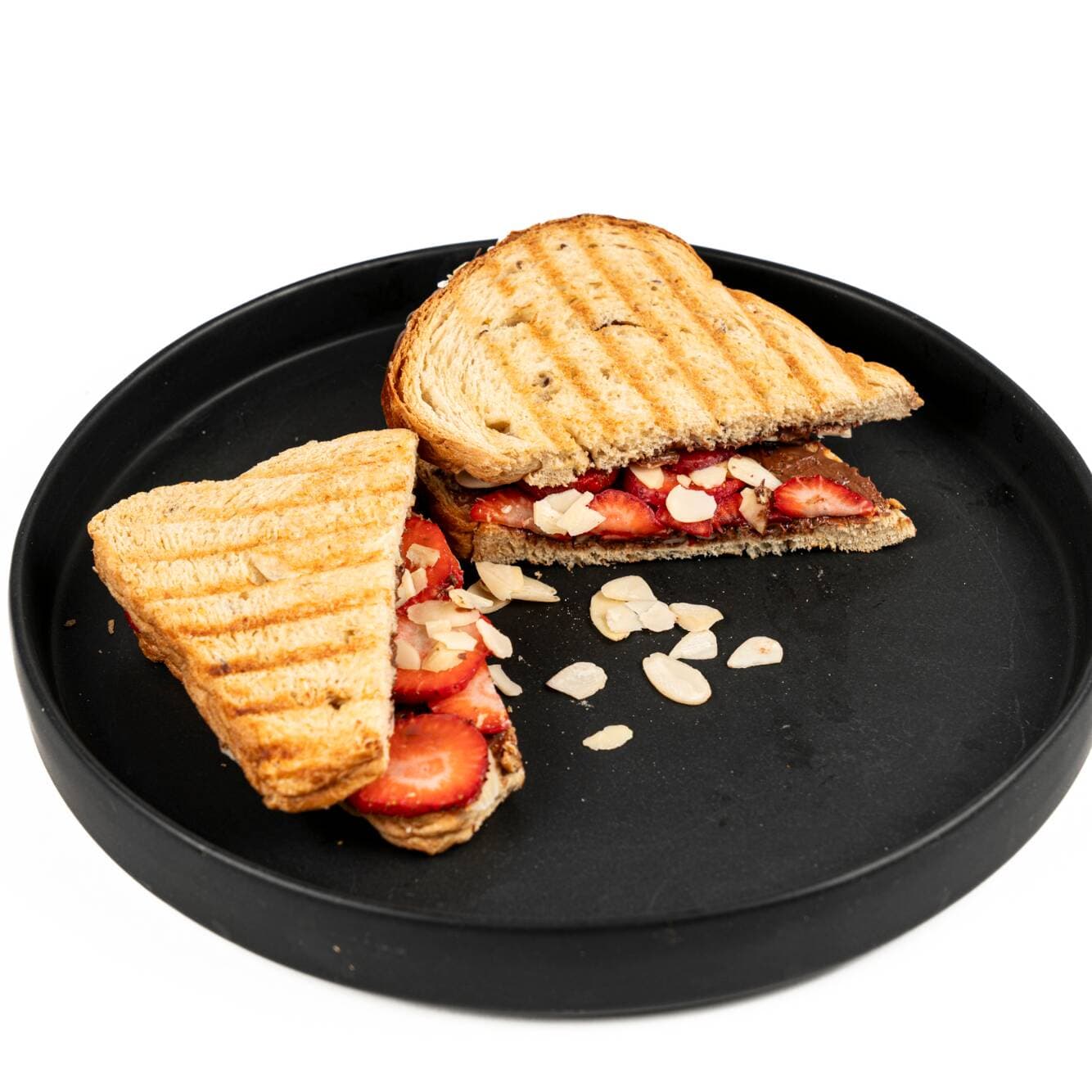 Sandwich de Nutella, Fresa y Almendra