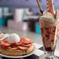 Waffle con Malteada