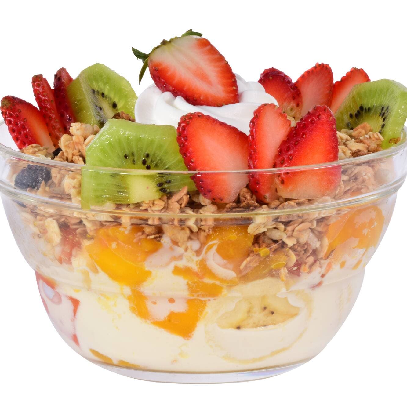 Ensalada Saludable Con Granola y Yogurt