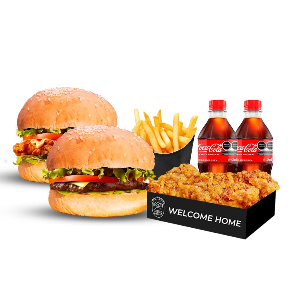 Combo 3 ( 2 Hamb + 6 Trozos de Pollo + Papas)