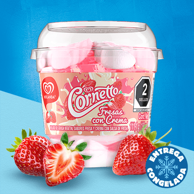 Copa Cornetto Fresas con Crema (2 pzas)