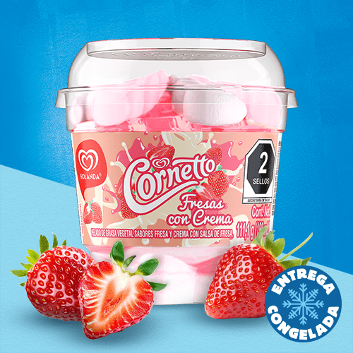 Copa Cornetto Fresas con Crema (2 pzas)