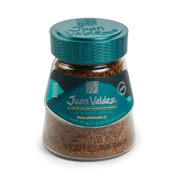 JUAN VALDEZ CAFÉ SOLUBLE LIOFILIZADO DESCAFEINADO 95 G