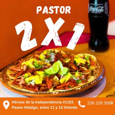 2X1 ORDEN DE TACOS AL PASTOR