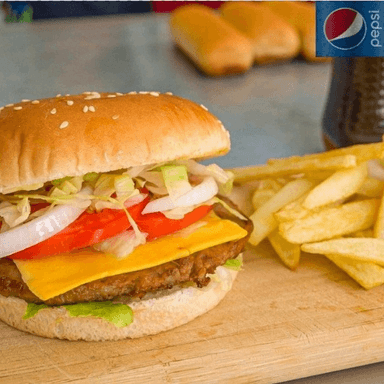 Hamburguesa con Papas y Refresco