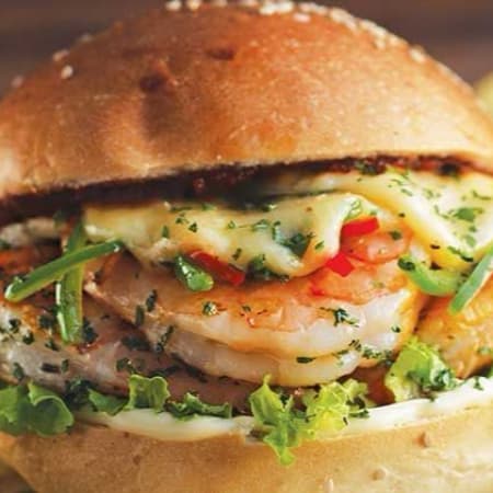 Hamburguesa Arrachera con Camaron