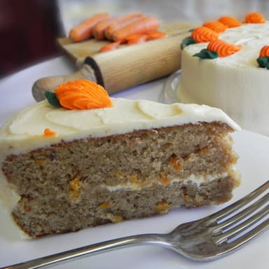 Rebanada pastel de Zanahoria