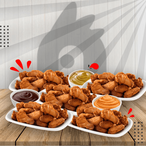 50 Alitas BBQ - BUFALO - MOSTAZA MIEL.