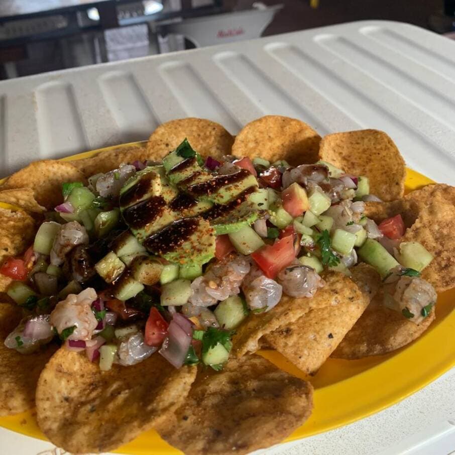 tostito camaron crudo