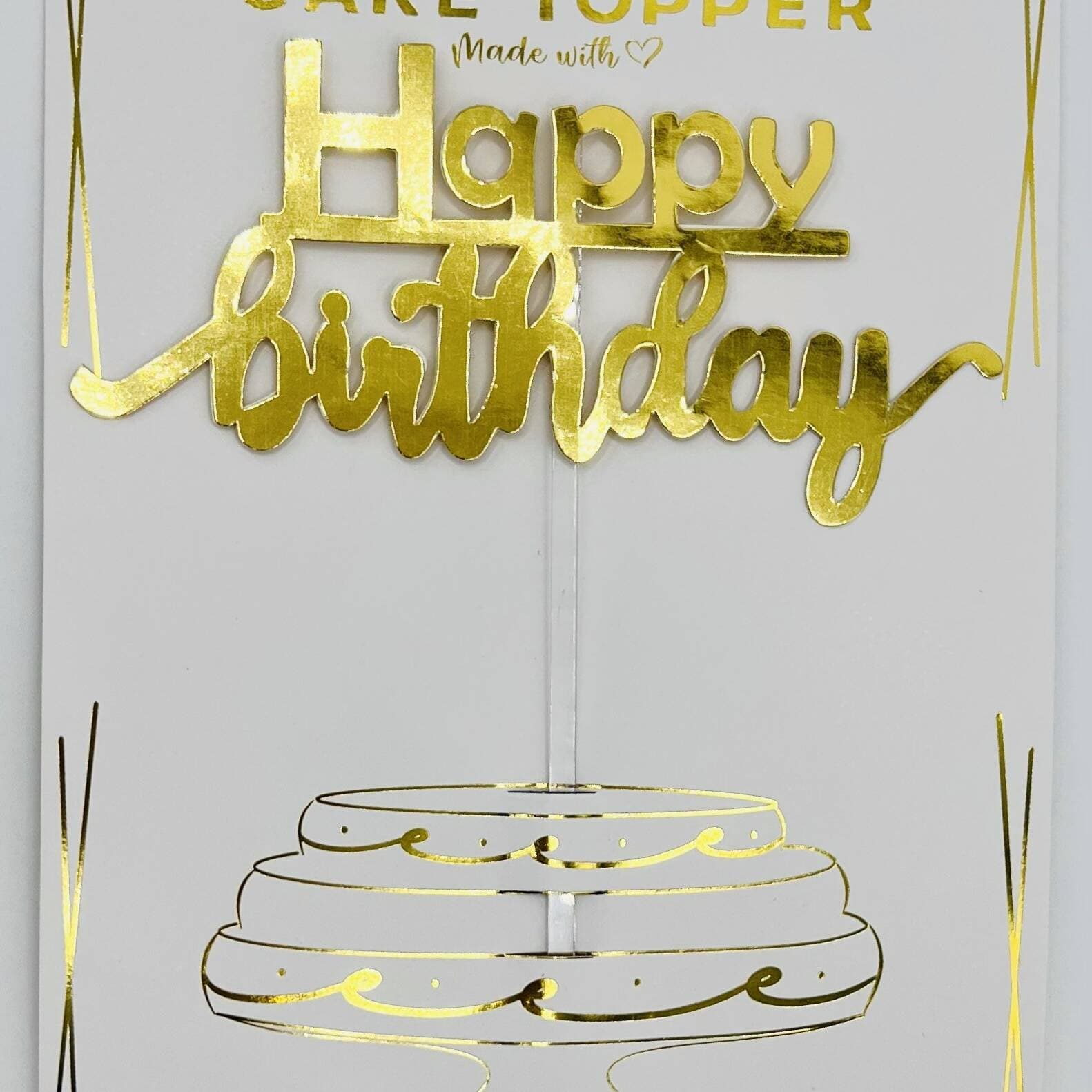Topper Happy Birthday Dorado