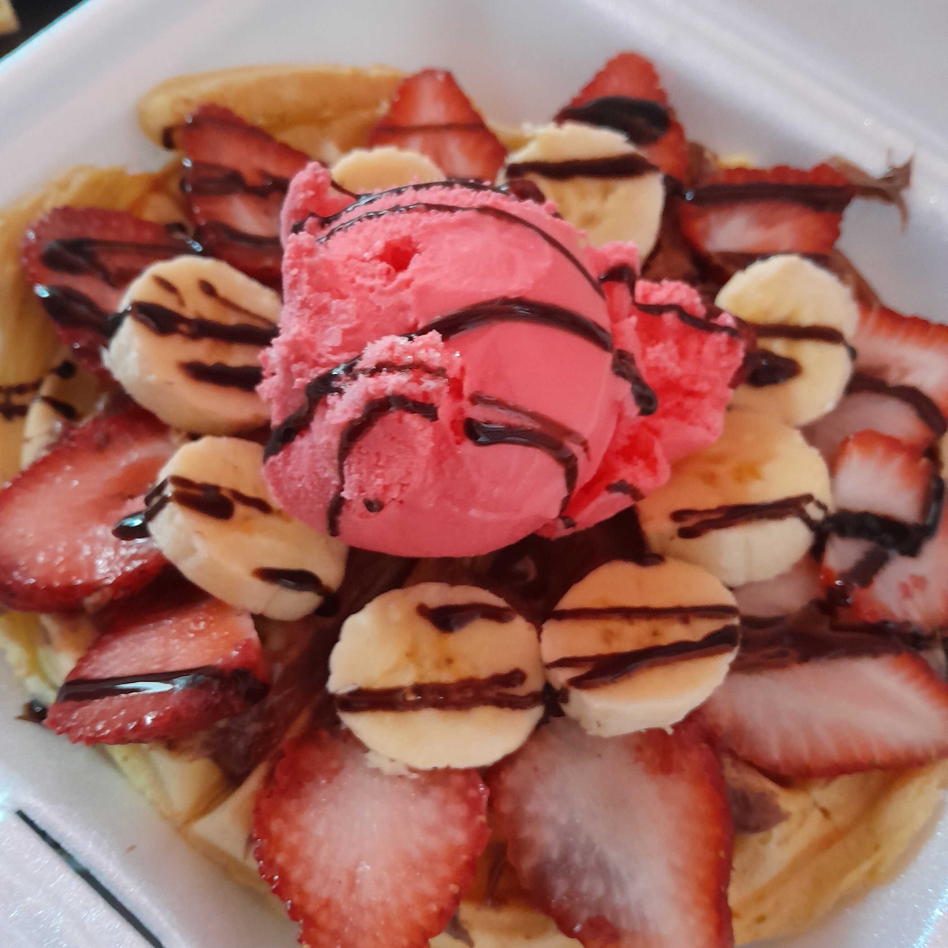 Waffle con Helado