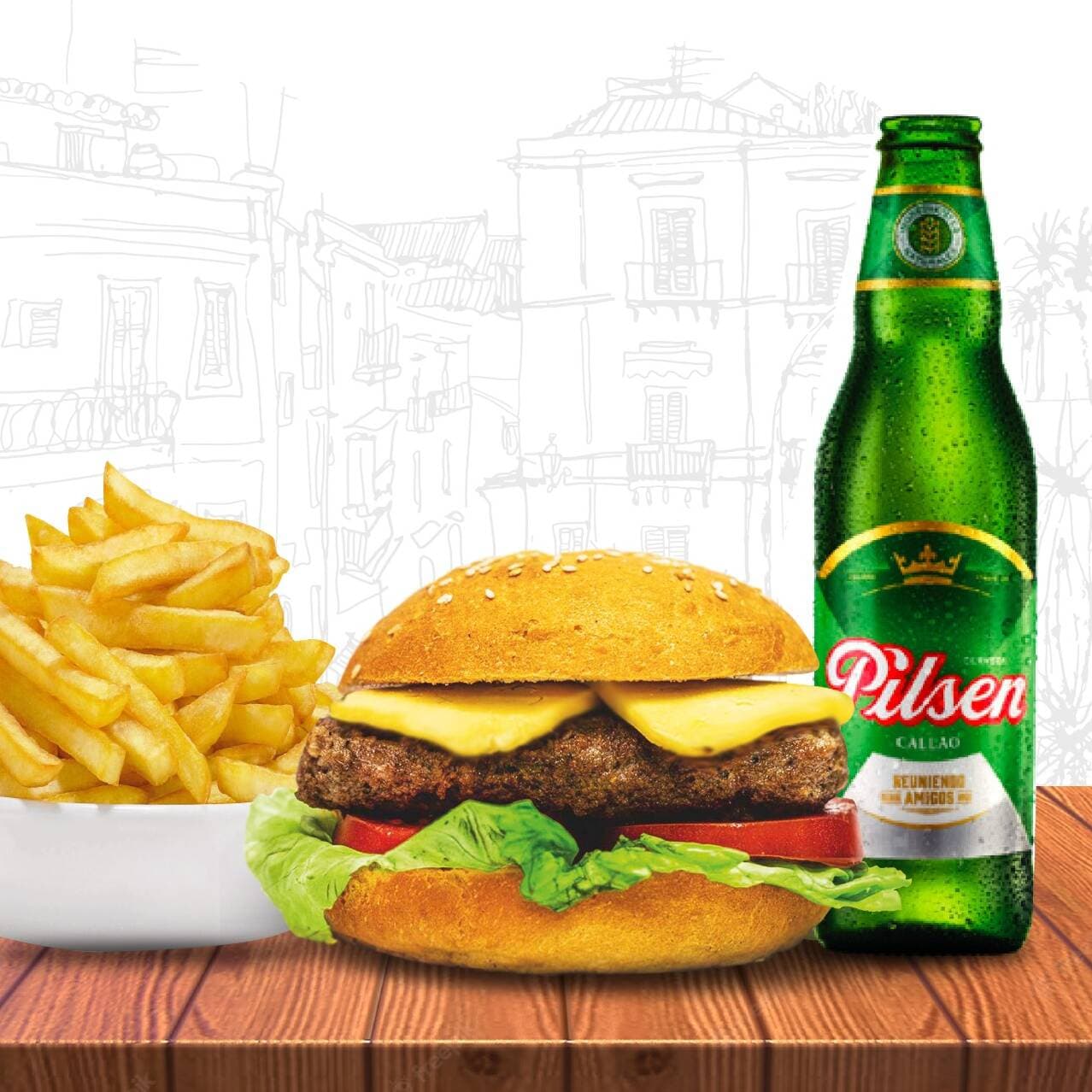 Cheesse Burguer más 1 Pilsen