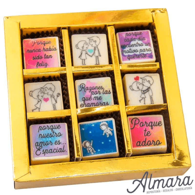 Caja Bombones Serigrafía Romanticos
