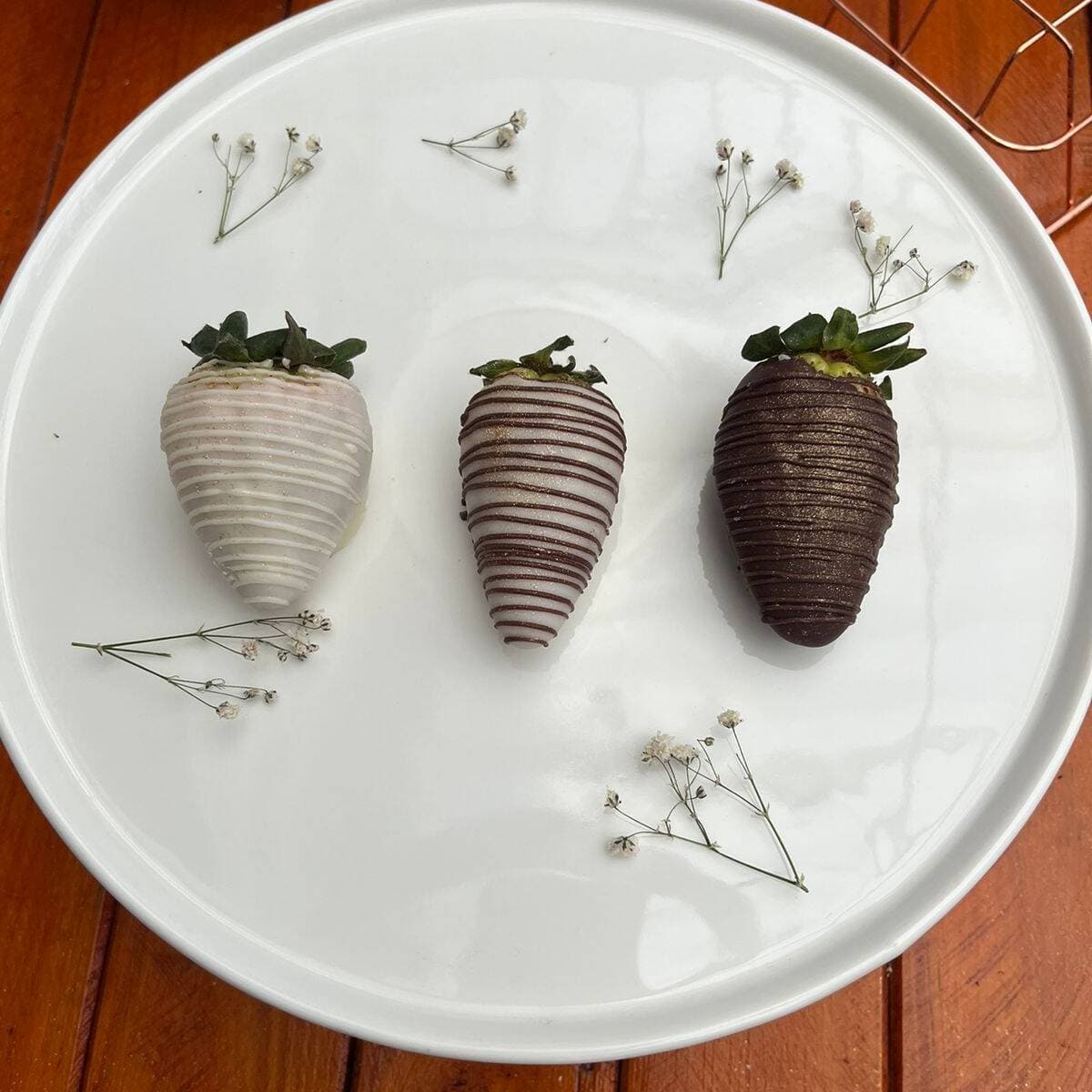 3 Fresas con chocolate