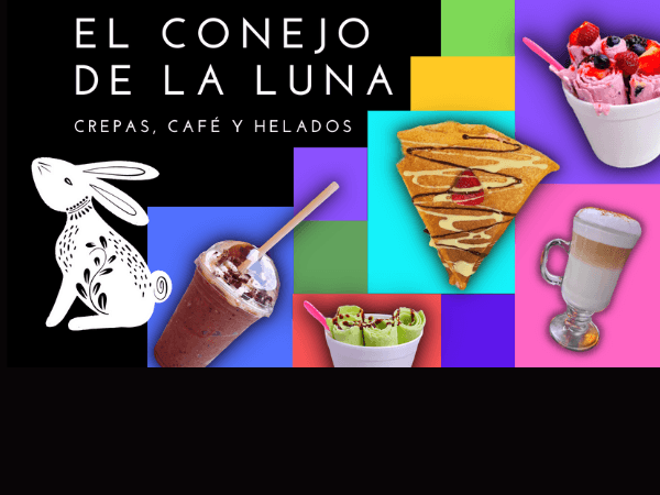 Crepas, Café y Helados en rollo El conejo de la luna