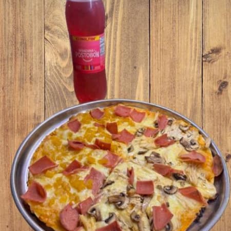 Pizza Mediana 8 Porciones + Econolitro