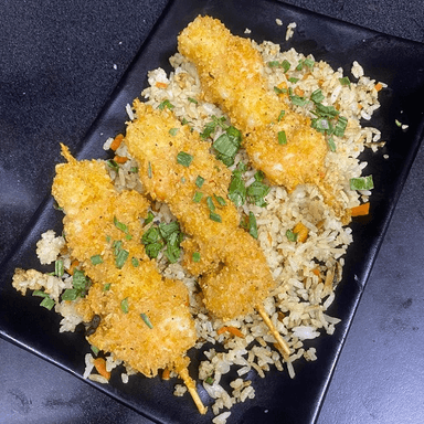 Brochetas de Camarón con Queso Manchego