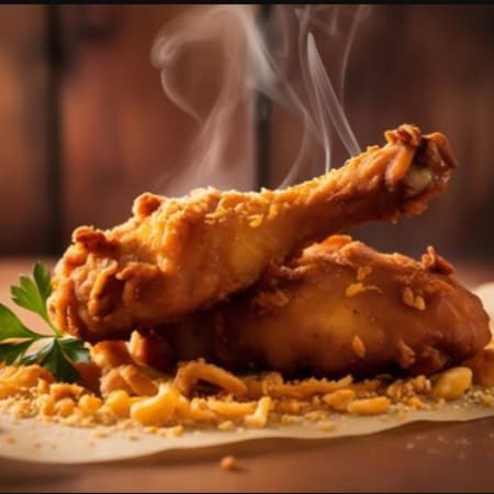 Cuarto Y Muslo De Pollo Frito