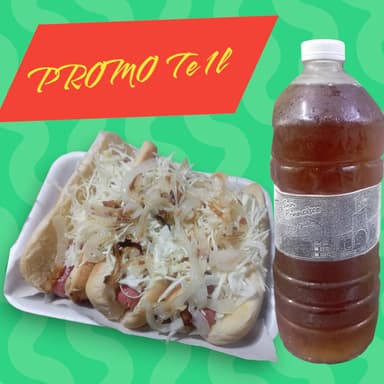 paquete de 3 hotdogs + 1 refresco natural