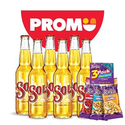 Six Cervezas Sol + Snack