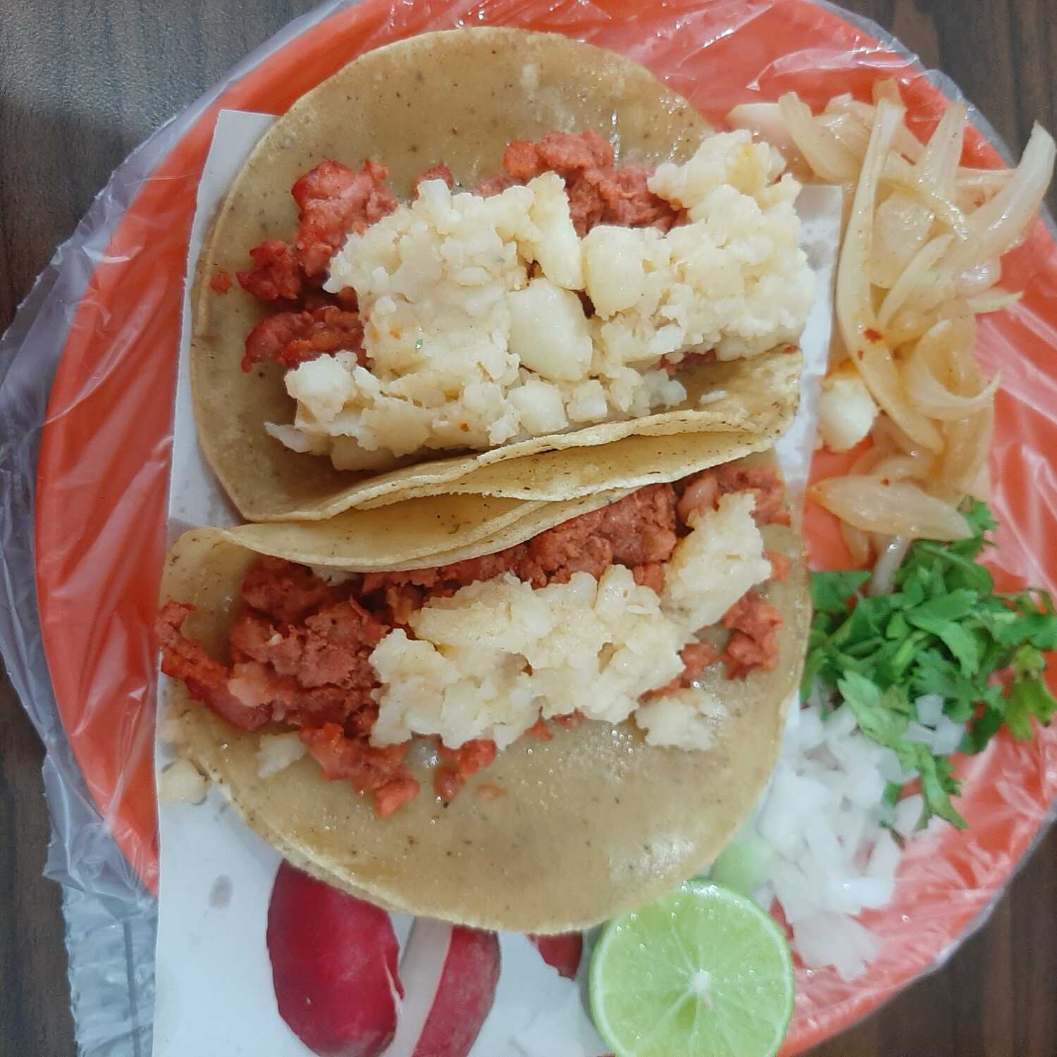 Tacos de Chorizo c/papa