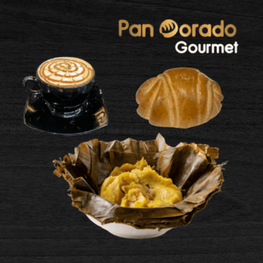 Tamal, Bebida y Pan.